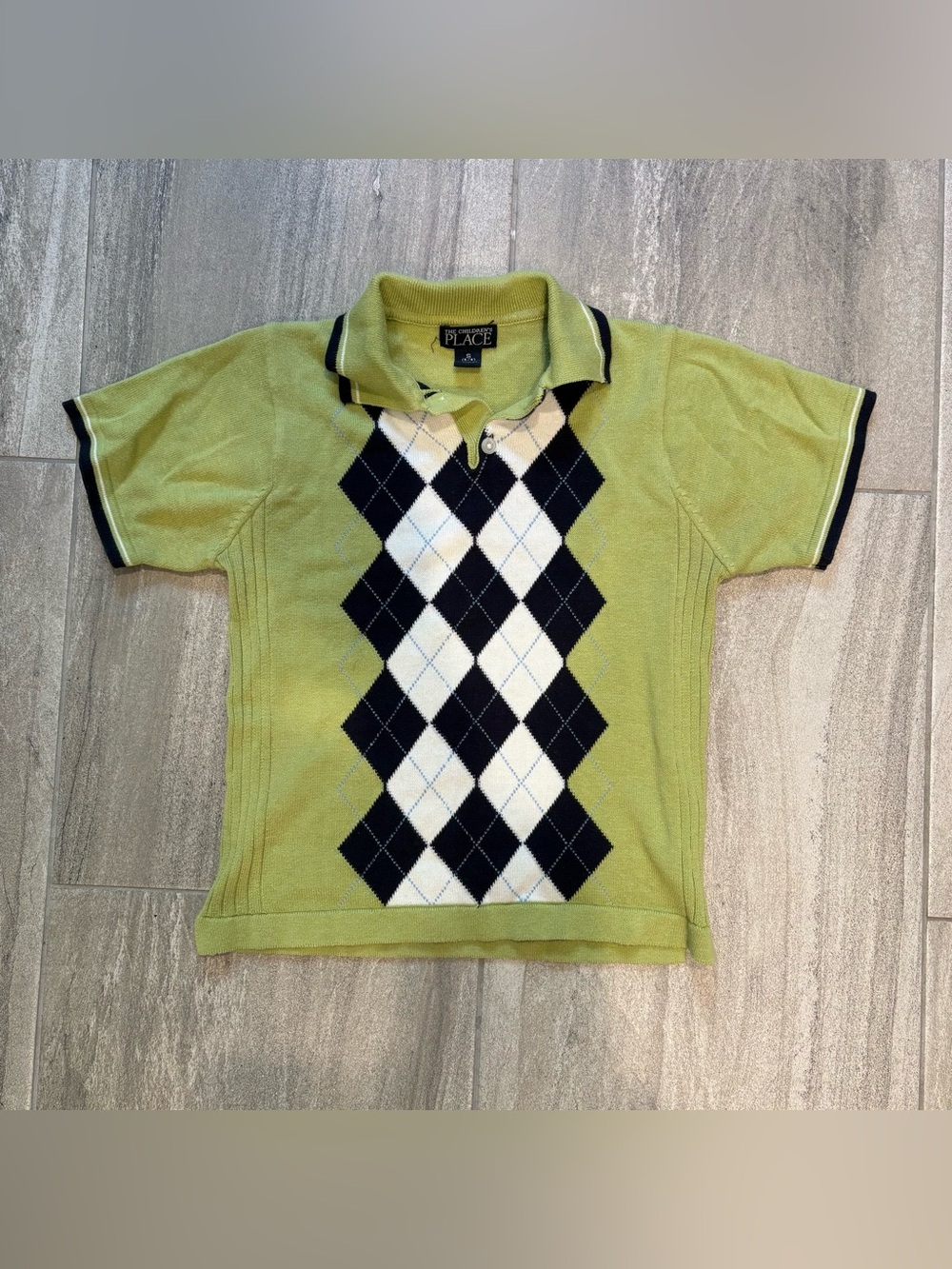 The Children's Place Green Argyle Knit Polo